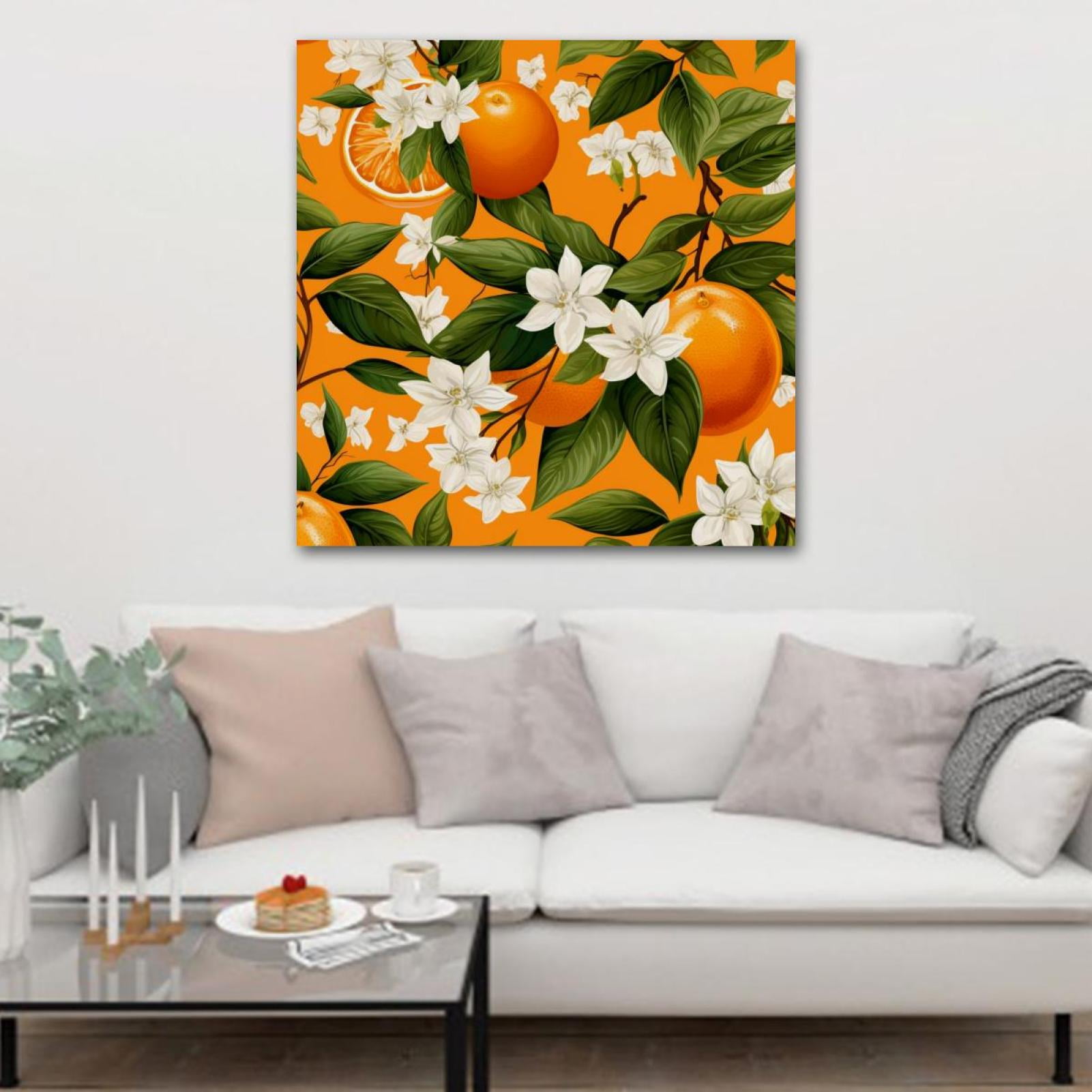 OWNSERIES Tangerine Pattern Canvas Wall Art Paintings for Living Room