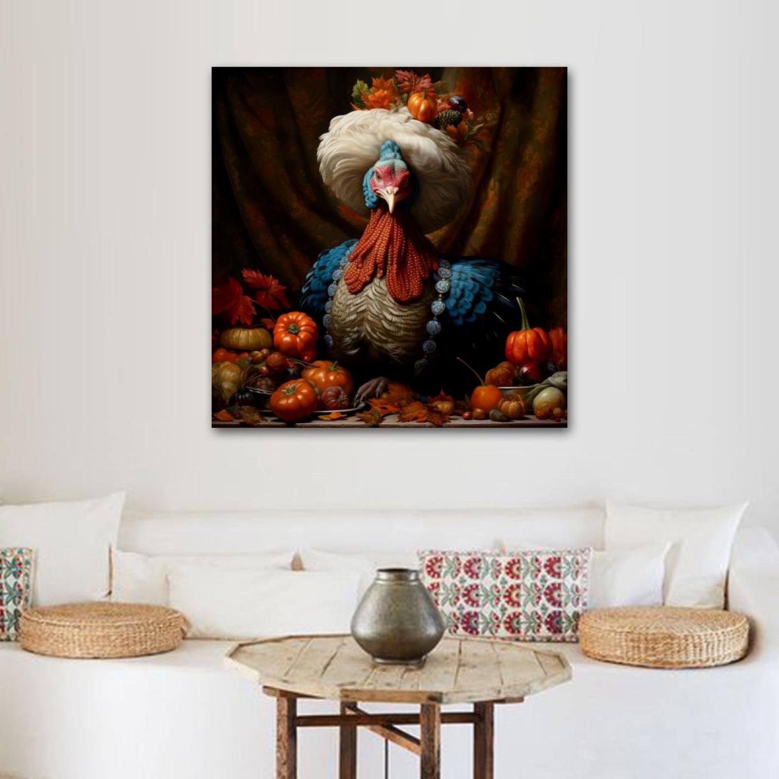 OWNSERIES Thanksgiving Turkey Pattern Canvas Wall Art Paintings for