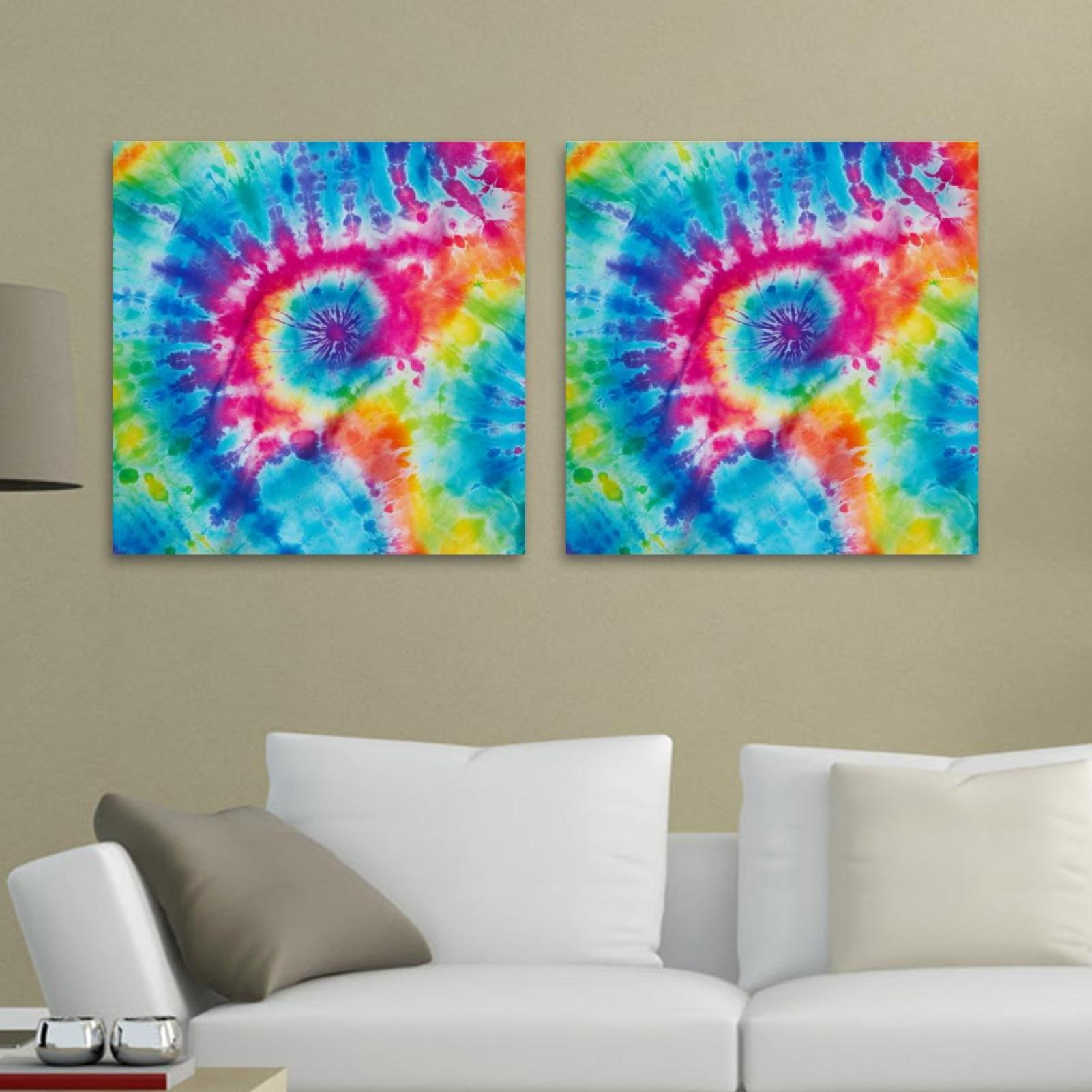 OWNSERIES Tie Dye Pattern 2PC Canvas Wall Art Paintings for Living Room ...