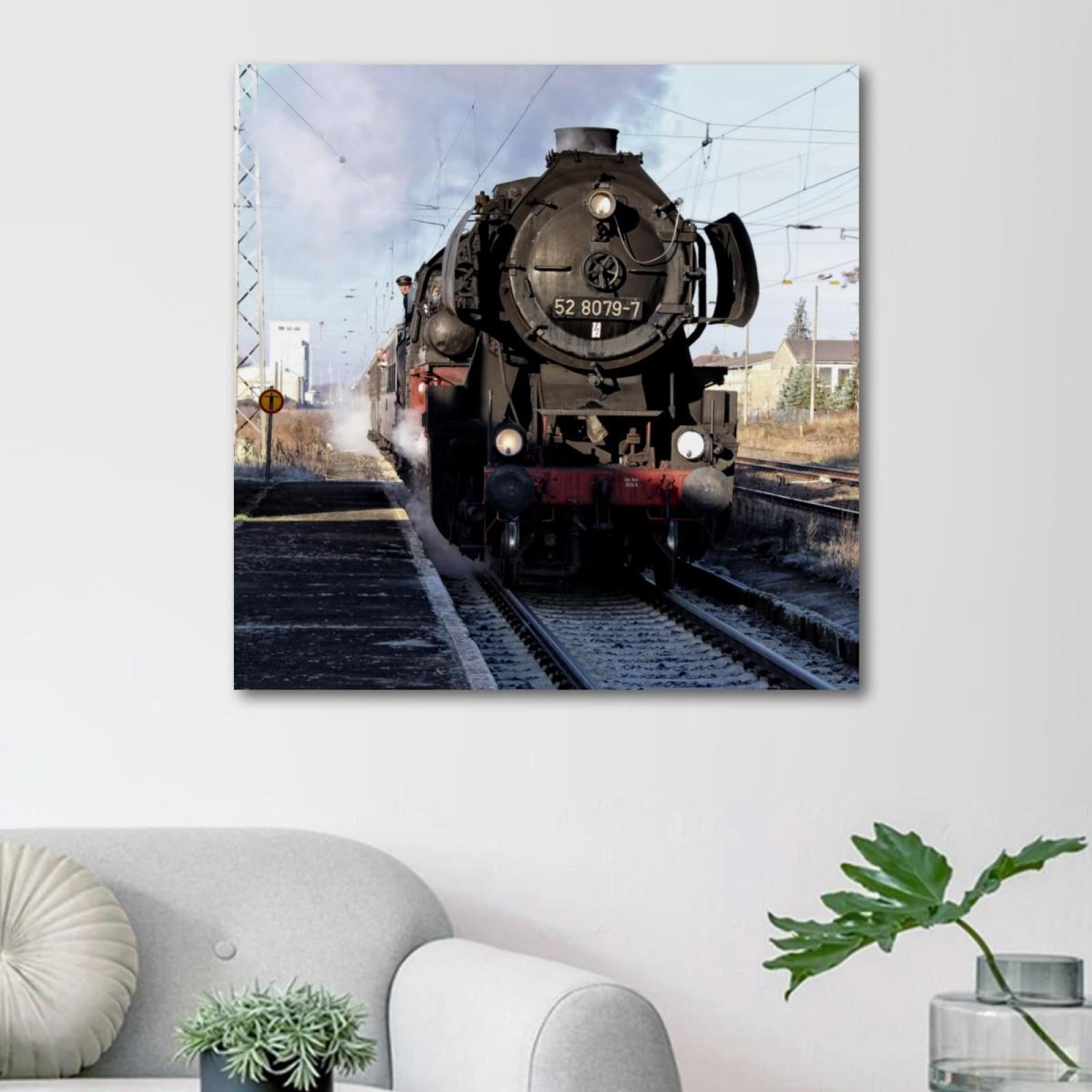 OWNSERIES Train Steam Traffic Railway Pattern Canvas Wall Art Paintings ...