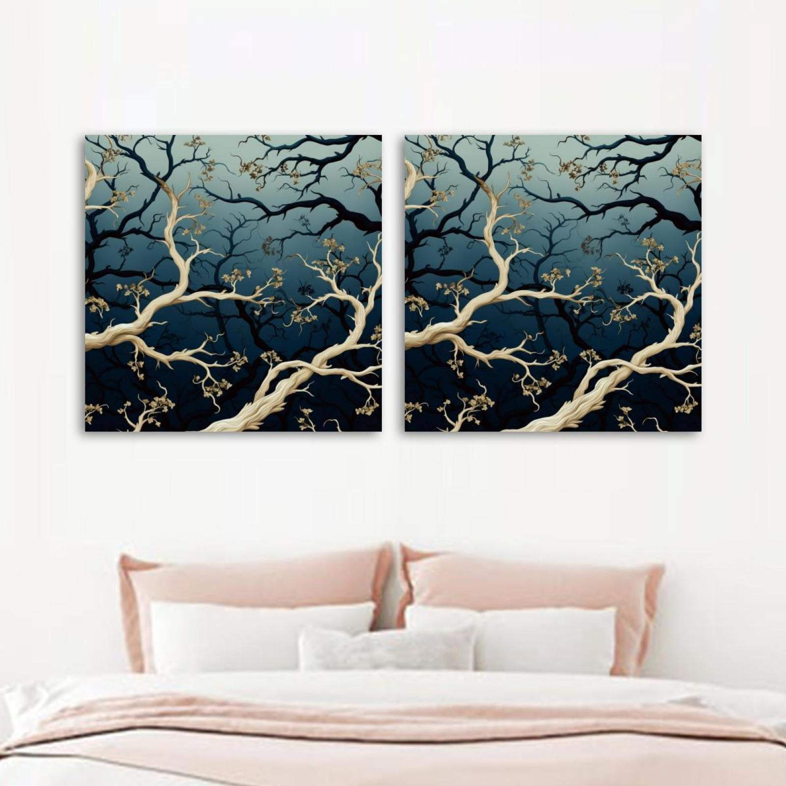 OWNSERIES Tree Pattern 2PC Canvas Wall Art Paintings for Living Room ...
