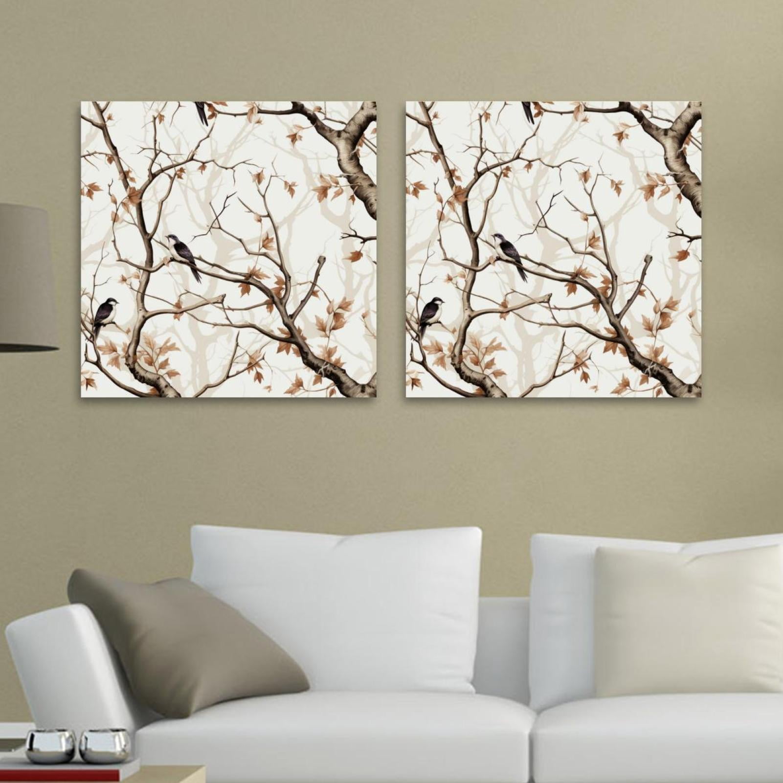 OWNSERIES Tree Pattern 2PC Canvas Wall Art Paintings for Living Room ...