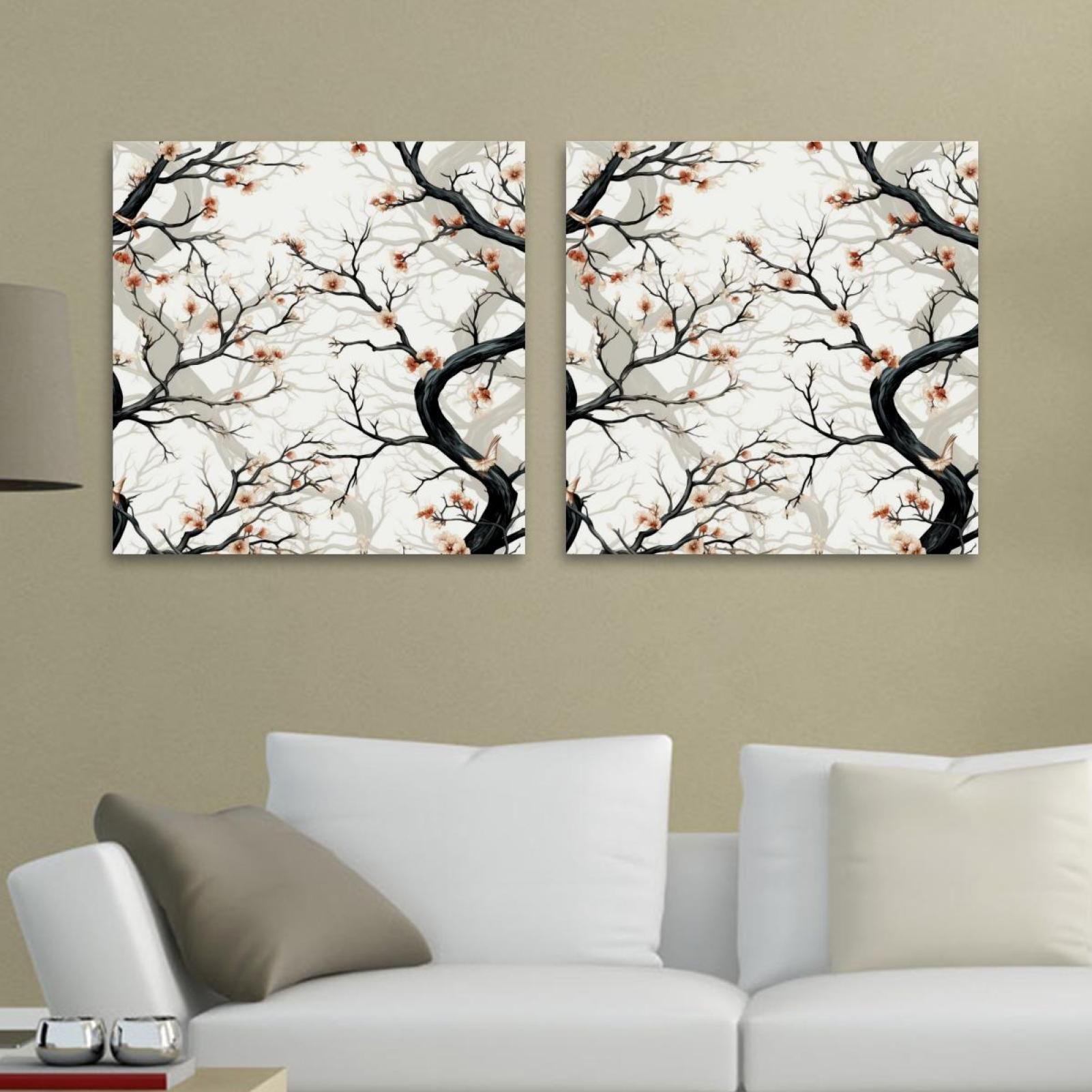 OWNSERIES Tree Pattern 2PC Canvas Wall Art Paintings for Living Room ...