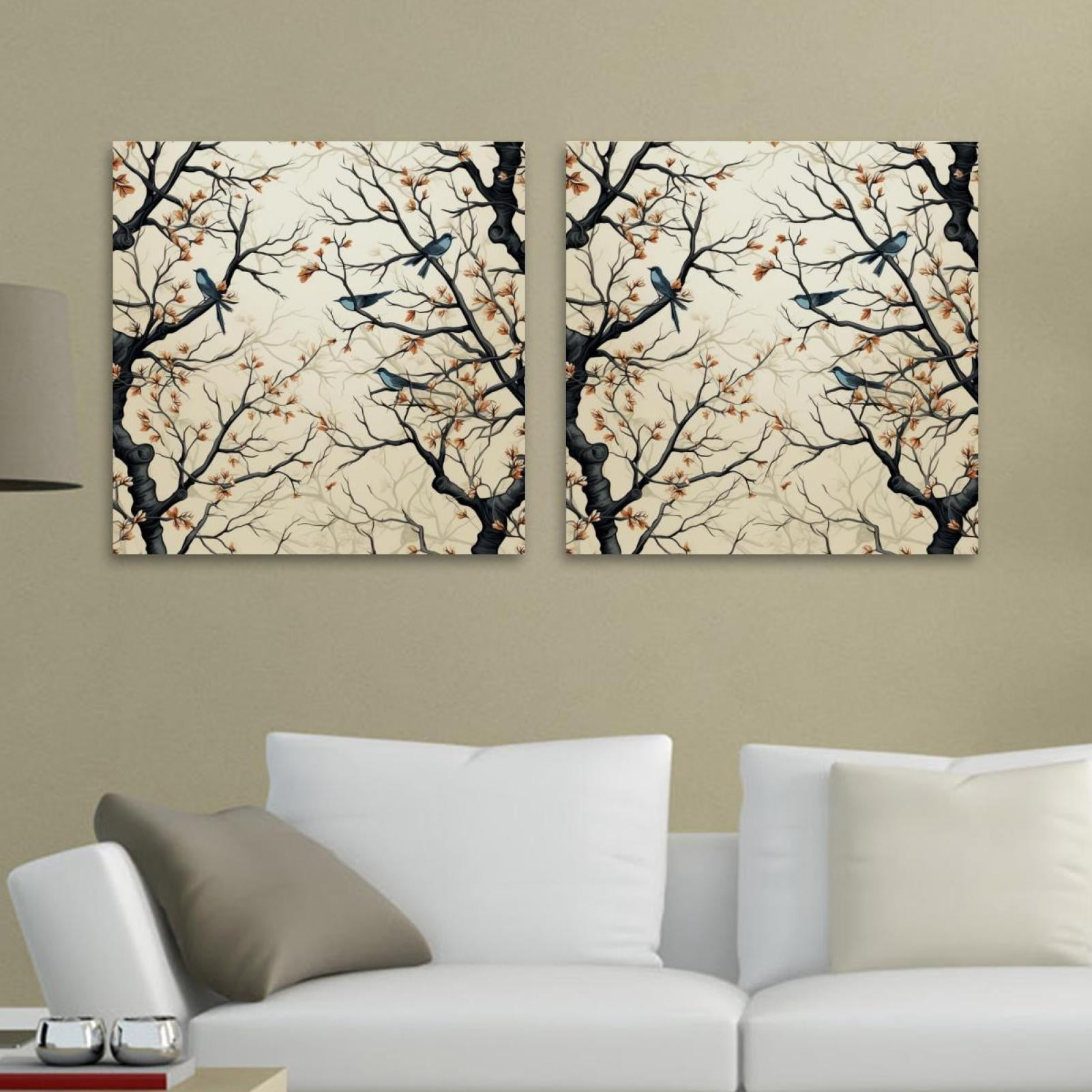OWNSERIES Tree Pattern 2PC Canvas Wall Art Paintings for Living Room ...