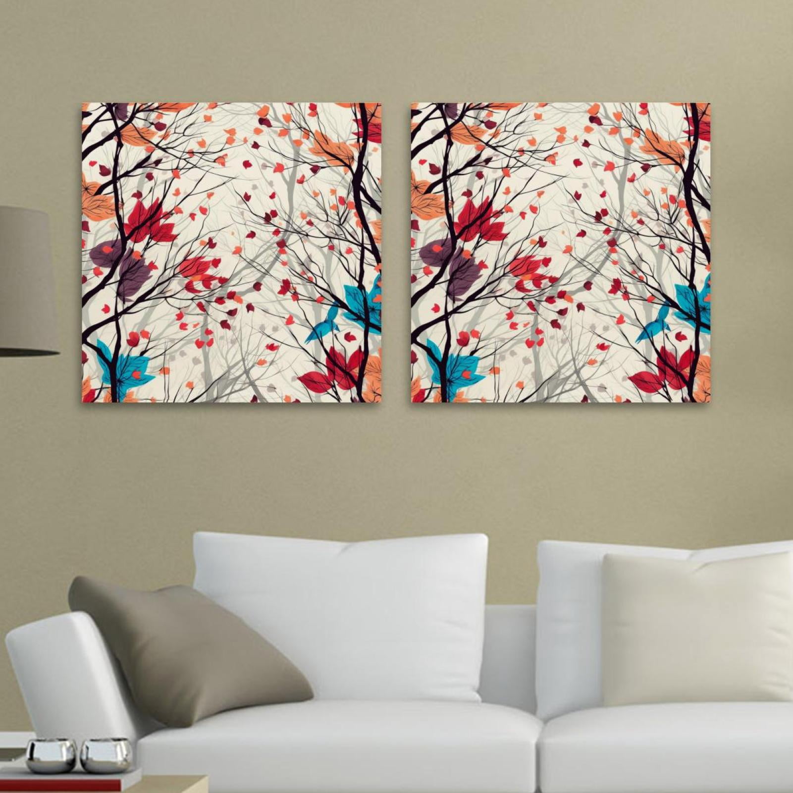 OWNSERIES Tree Pattern 2PC Canvas Wall Art Paintings for Living Room ...
