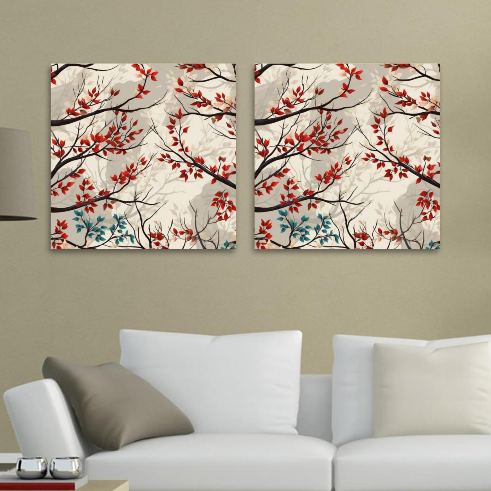 OWNSERIES Tree Pattern 2PC Canvas Wall Art Paintings for Living Room ...