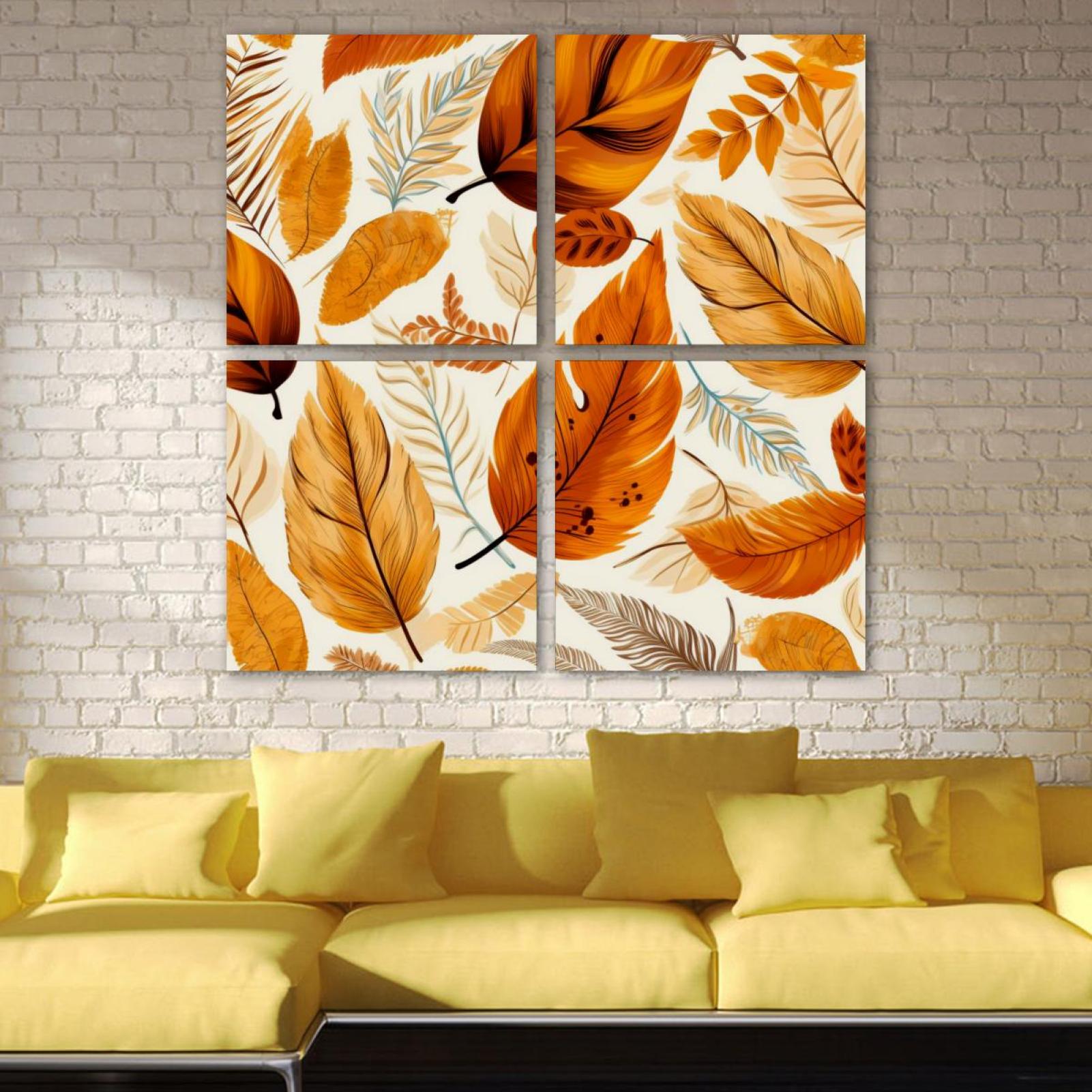 OWNSERIES Tree Pattern 4PC Frameless Canvas Wall Art Paintings for ...
