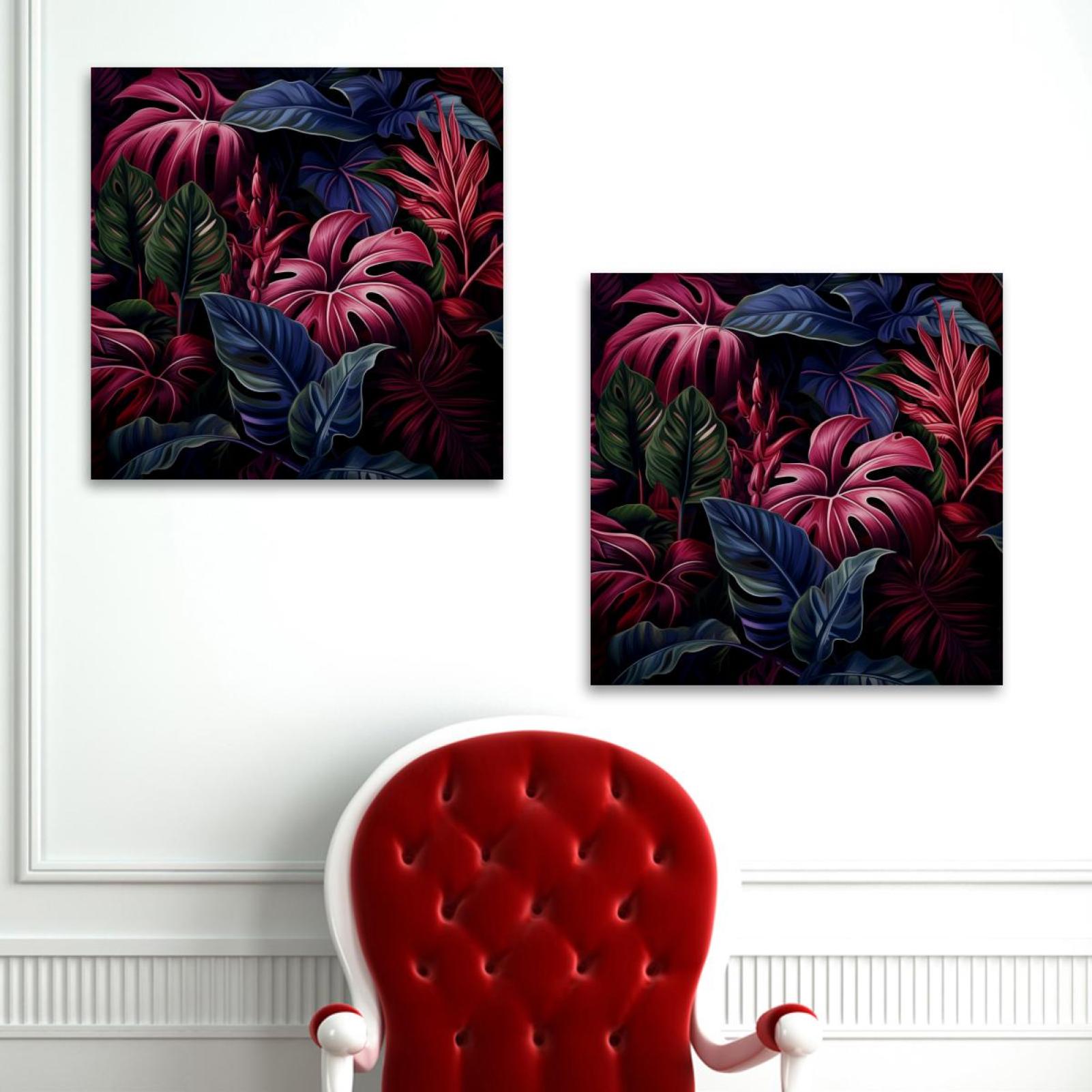 OWNSERIES Tropical Plants Pattern 2PC Canvas Wall Art Paintings for ...