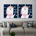 OWNSERIES Unicorn Pattern 2PC Canvas Wall Art Paintings for Living Room