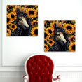OWNSERIES Unicorn Skull Sunflower Pattern 2PC Canvas Wall Art Paintings