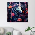 thumbnail image 1 of OWNSERIES Unicorn surrounded by flowers Pattern Canvas Wall Art Paintings for Living Room Canvas Frameless Print Wall Artworks Bedroom Decoration, 1 of 5