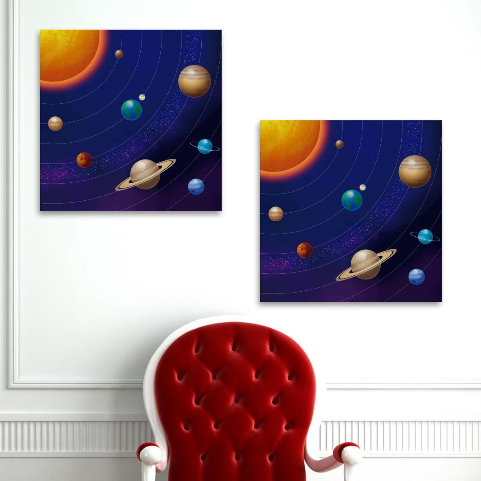 OWNSERIES Universe Solar System Planets Pattern 2PC Canvas Wall Art ...