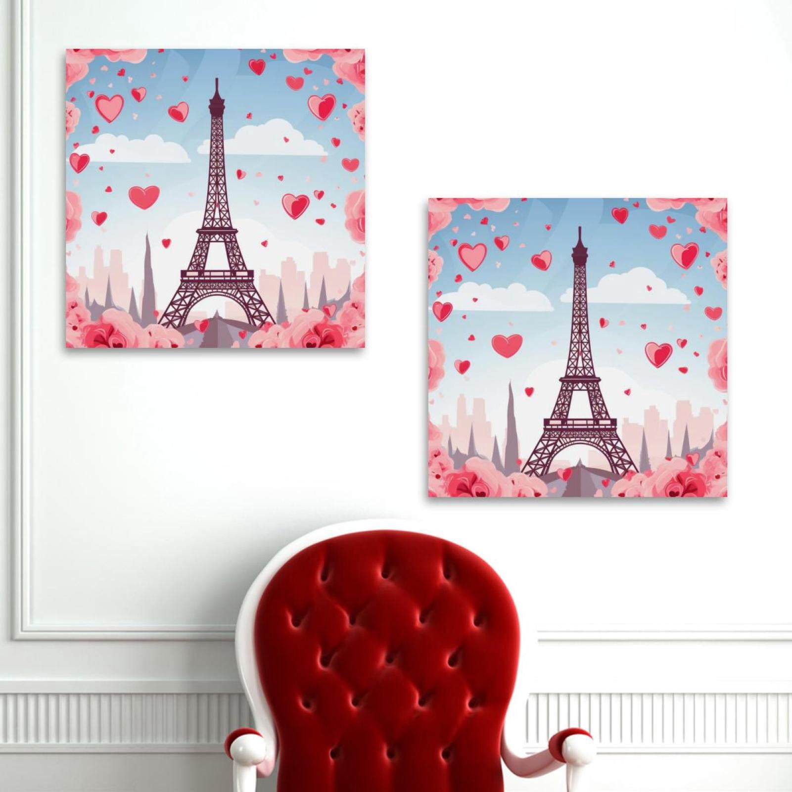 OWNSERIES Valentine Tower Pattern 2PC Canvas Wall Art Paintings for ...