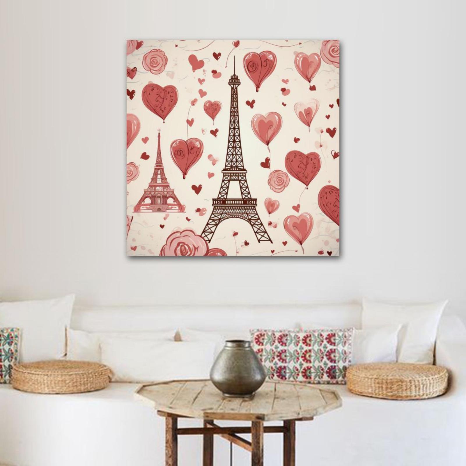 OWNSERIES Valentine Tower Pattern Canvas Wall Art Paintings for Living