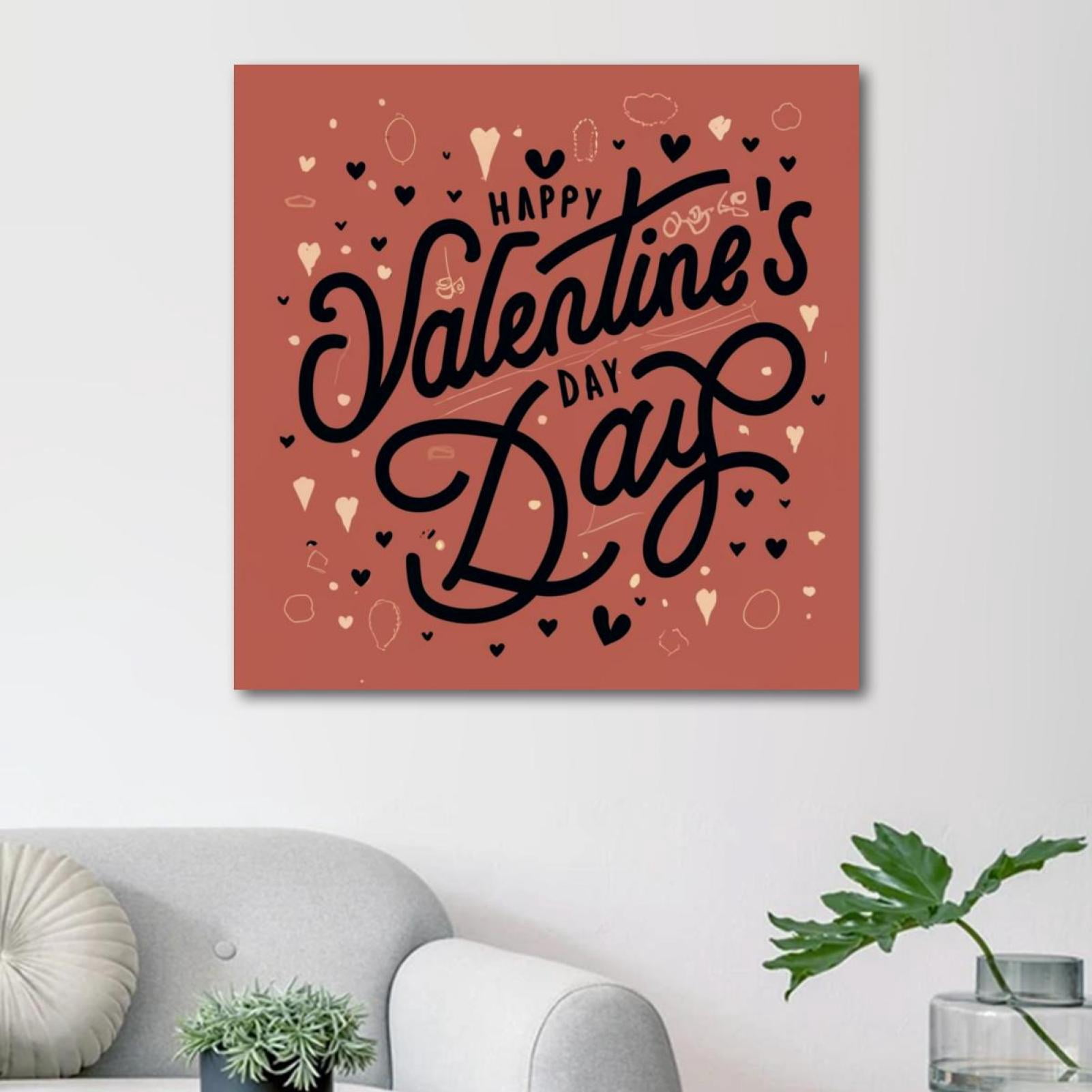 OWNSERIES Valentine's Day Text Pattern Canvas Wall Art Paintings for ...