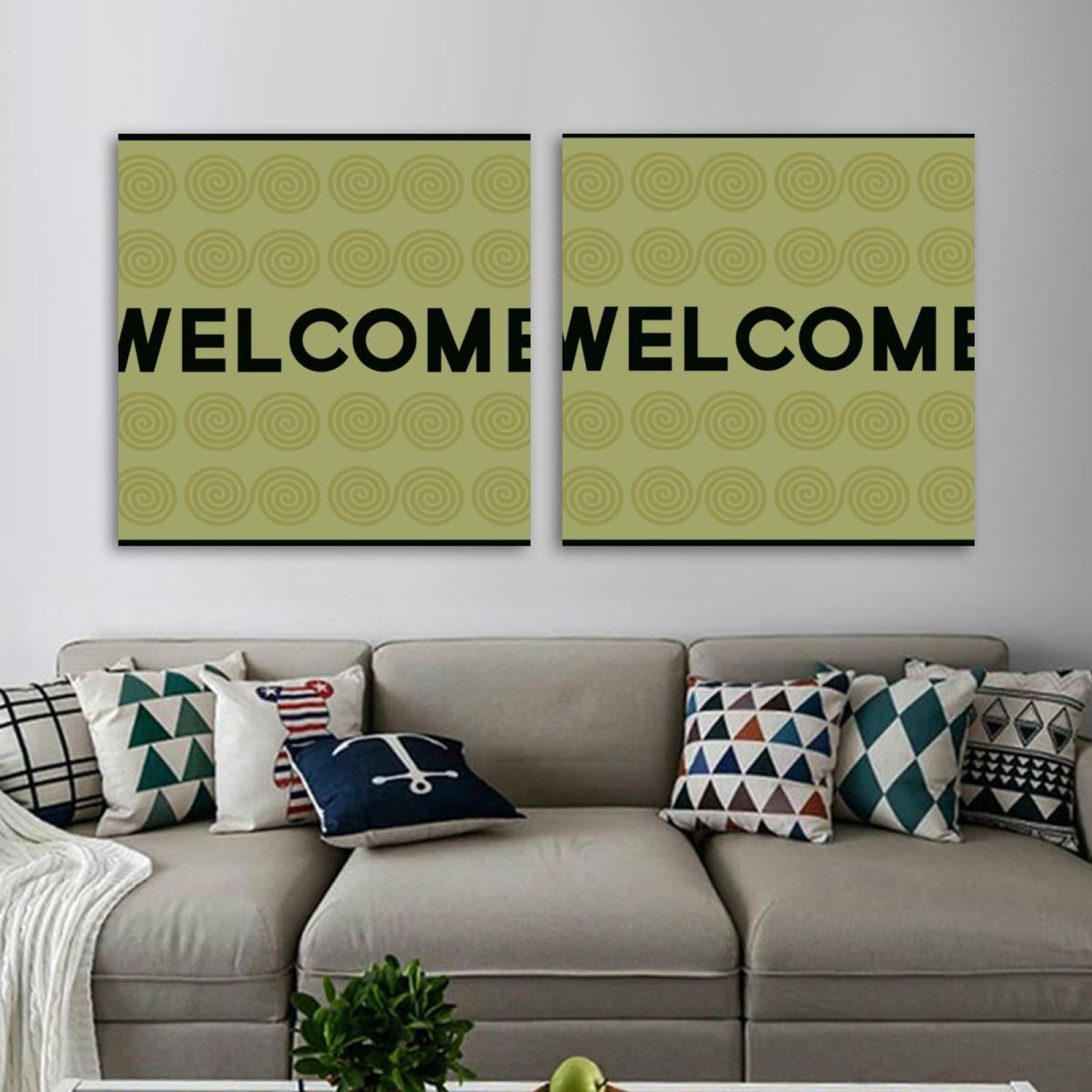 Welcome Pattern OWNSERIES Welcome Pattern 2PC Canvas Wall Art Paintings for Living Room ...