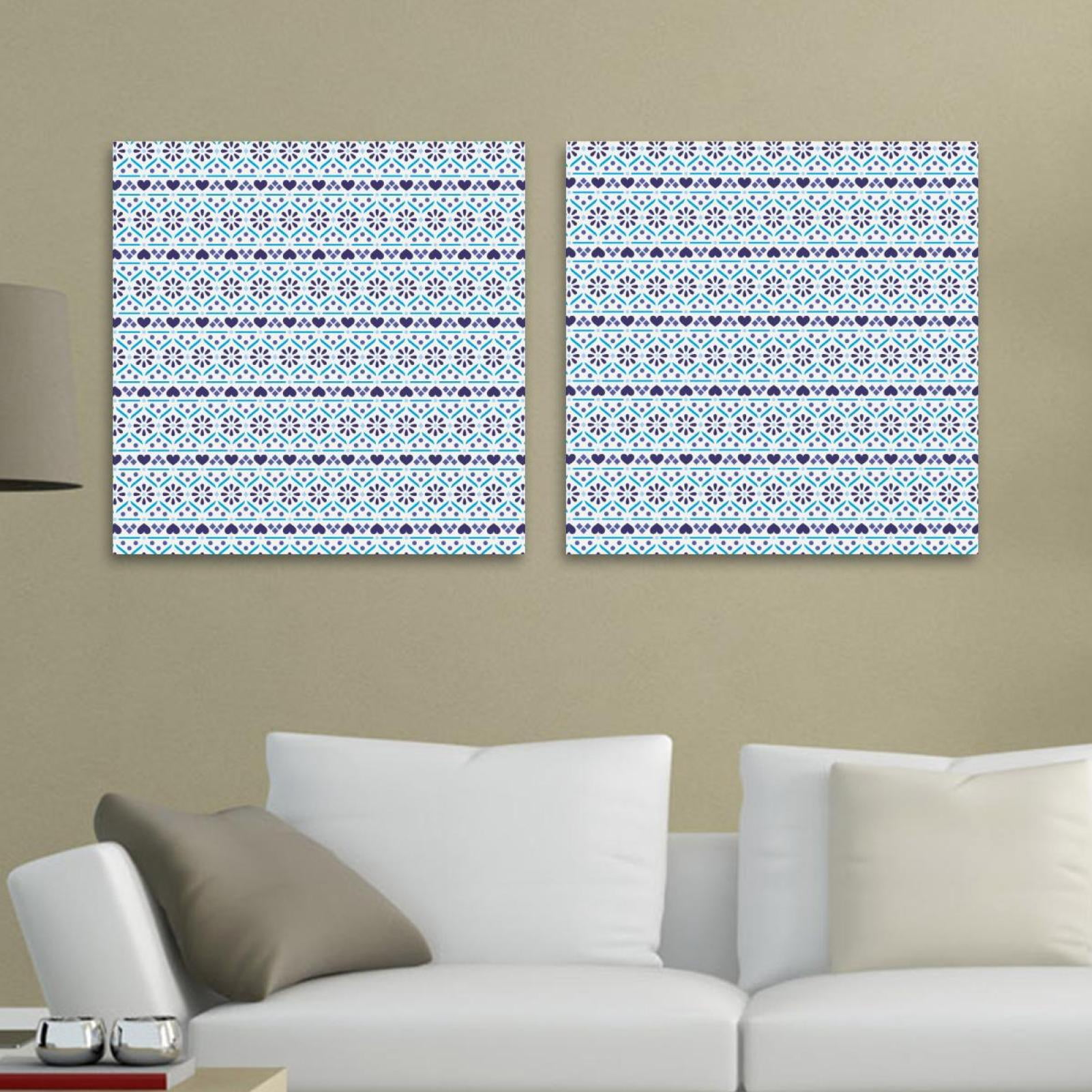 OWNSERIES Winter Blue Pattern-01 Pattern 2PC Canvas Wall Art Paintings ...