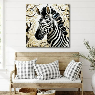 OWNSERIES Zebra Pattern Canvas Wall Art Paintings for Living Room Canvas Frameless Print Wall Artworks Bedroom Decoration office Wall decor