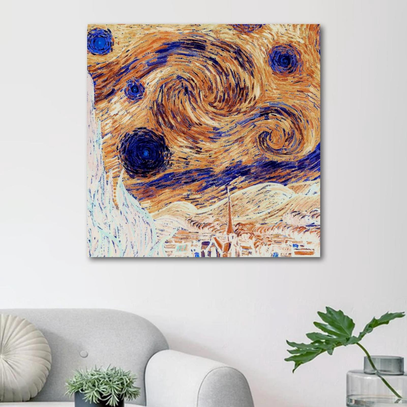 OWNSERIES the Starry Night Pattern Canvas Wall Art Paintings for Living ...