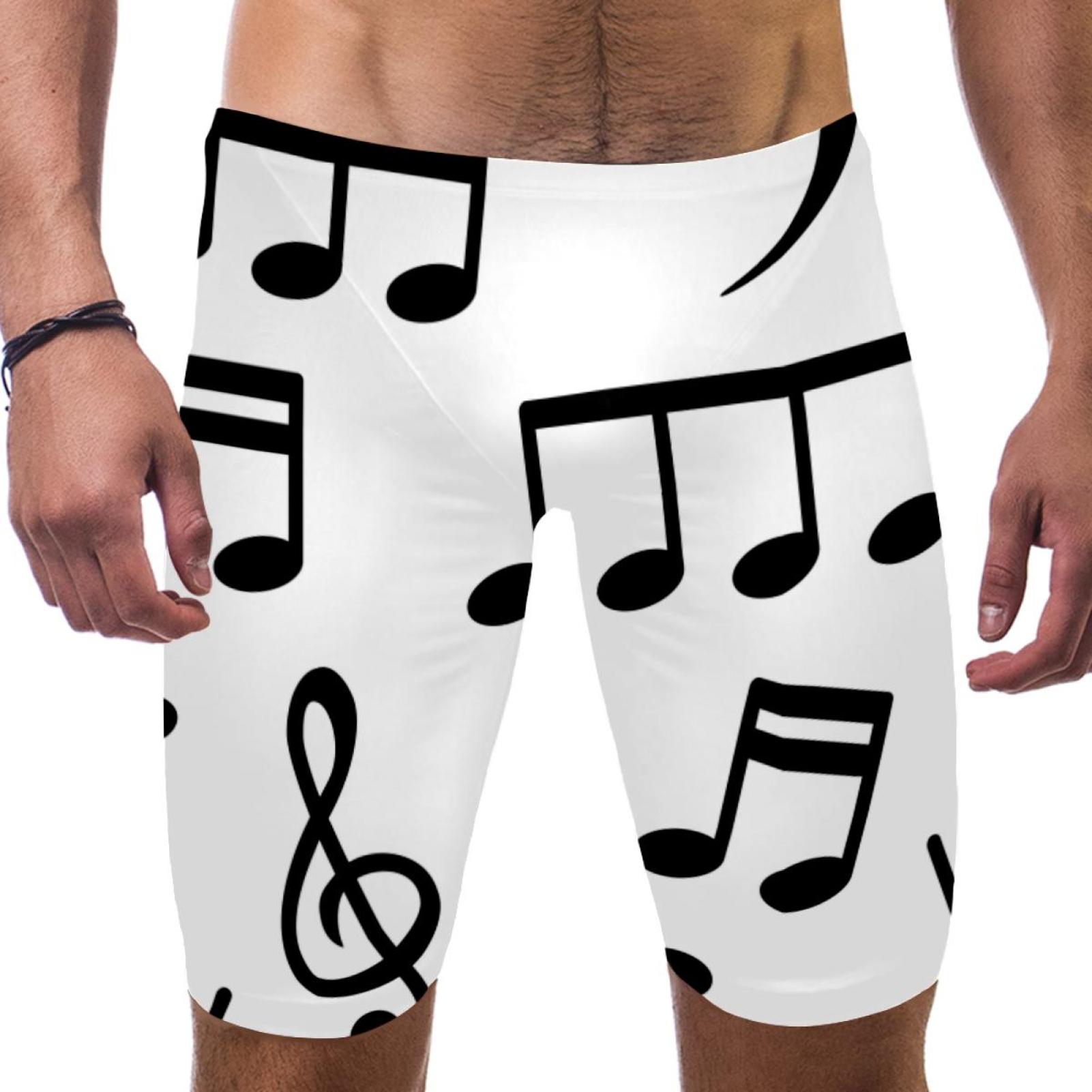 OWNSUMMER Black and White Musical Notes Pattern Mens Polyester Board ...