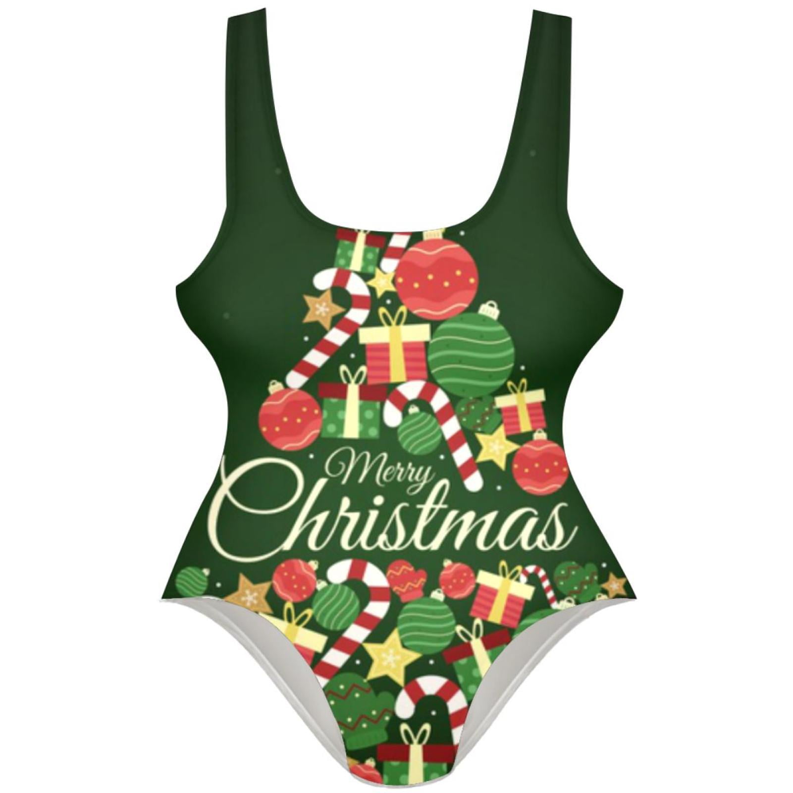 Women's Mint Green Christmas Ornament Buttery Soft Swimsuit With UPF 50+ main image 1