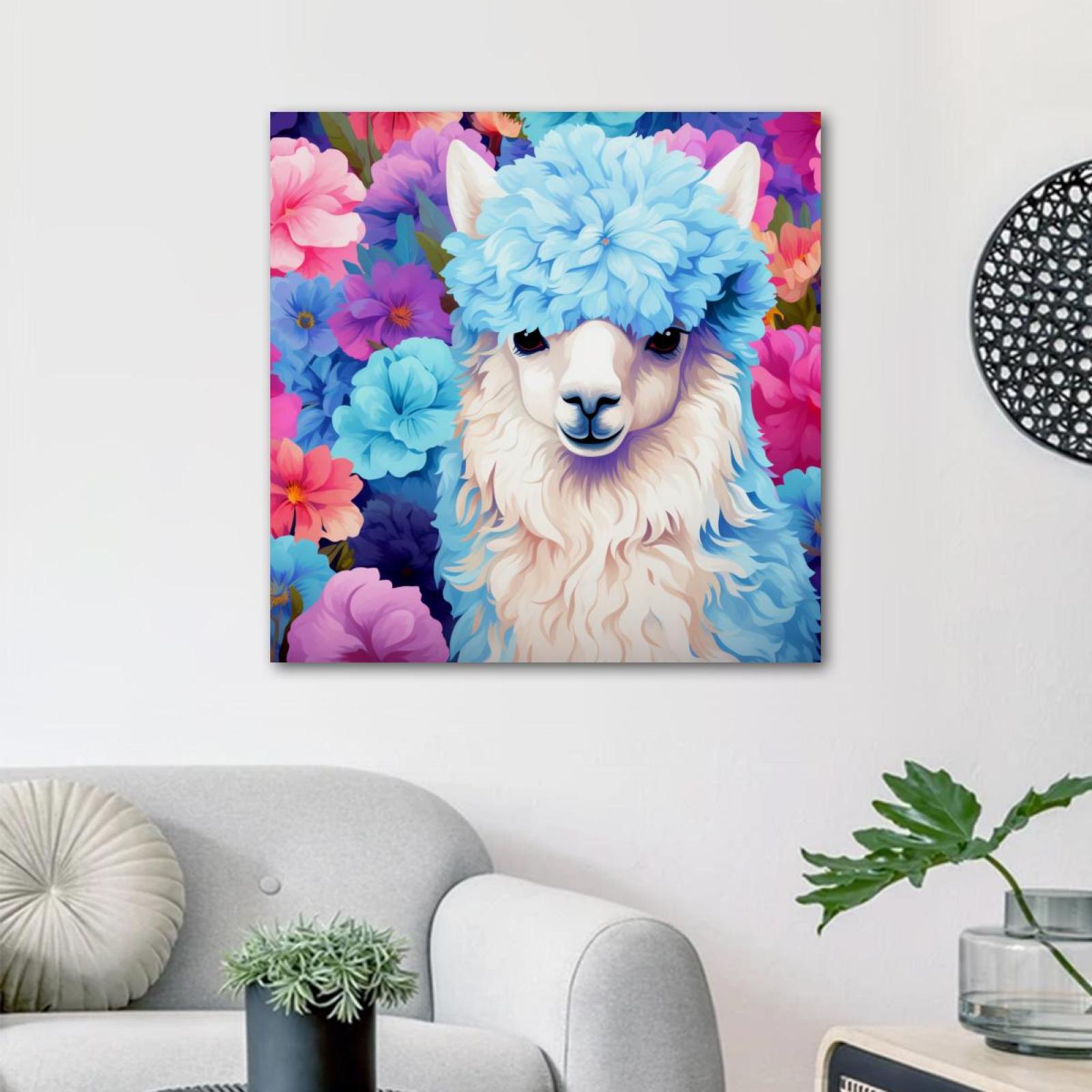 OWNTA Alpaca Pattern Canvas Wall Art Paintings for Living Room Canvas