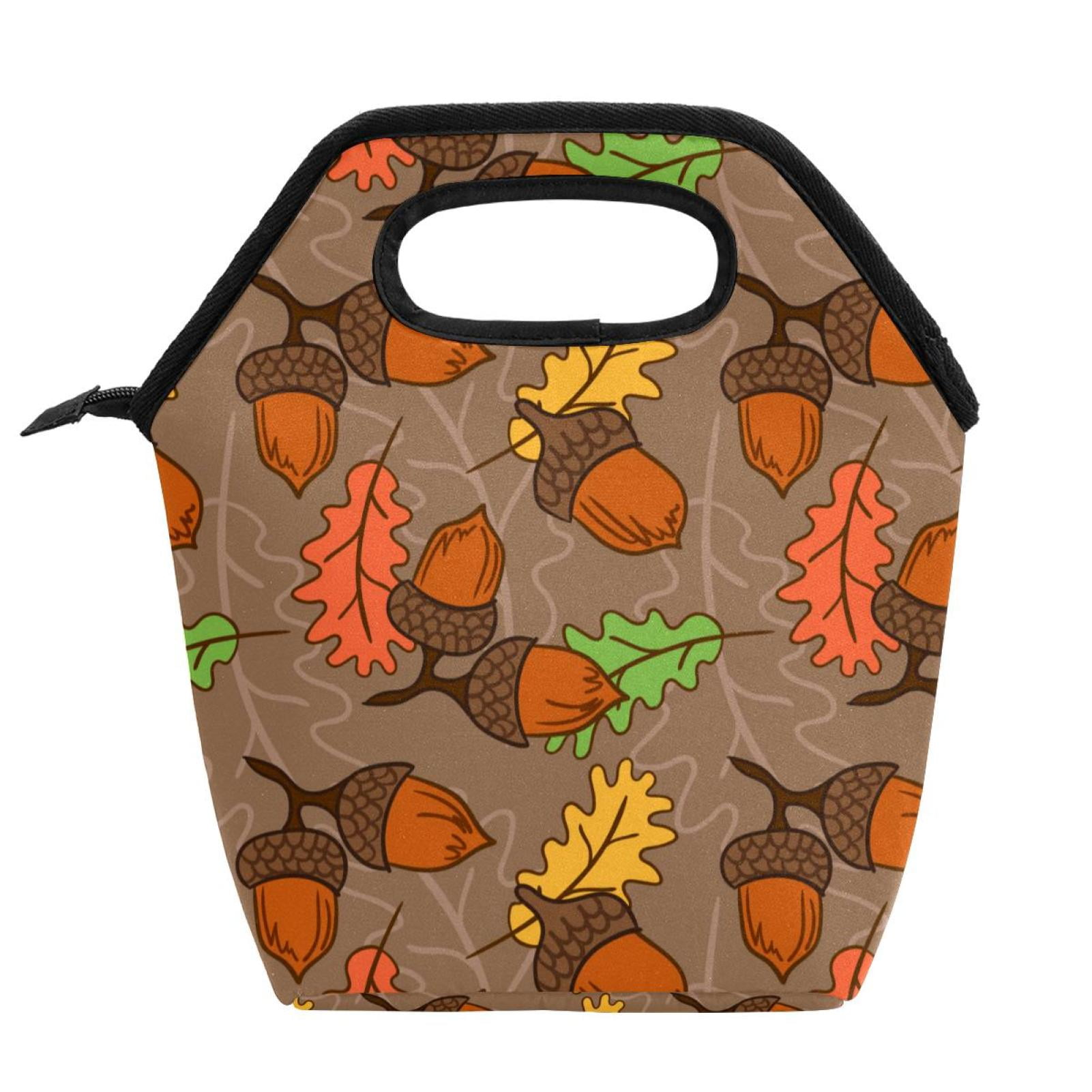 OWNTA Autumn Maple Leaf Acorn Nut Pattern Meal Bag: Lightweight, Large ...