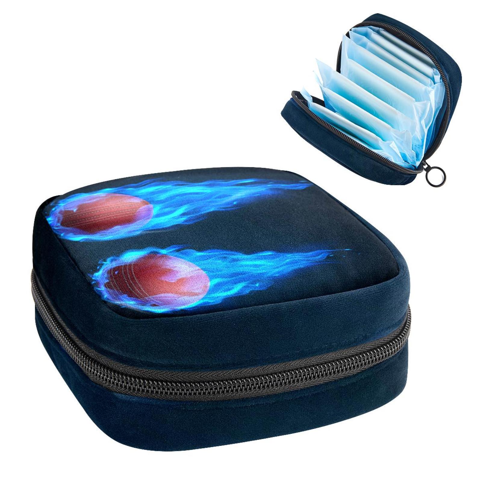 OWNTA Ball Blue Fire Pattern Premium Storage Bag Period Purse, Pencil