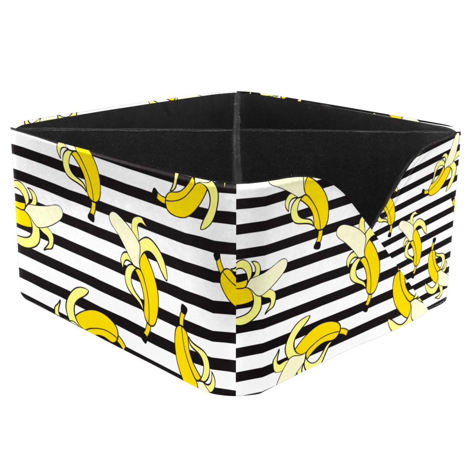 OWNTA Bananas Stripes Pattern Pattern Square Pencil Storage Case with 4