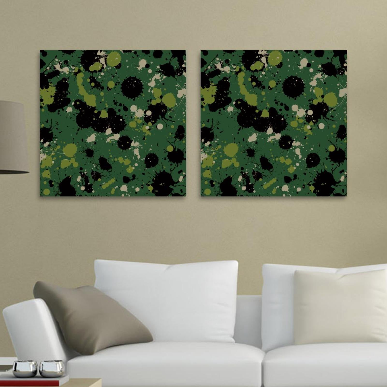 OWNTA Camouflage Camo Pattern 2PC Canvas Wall Art Paintings for Living
