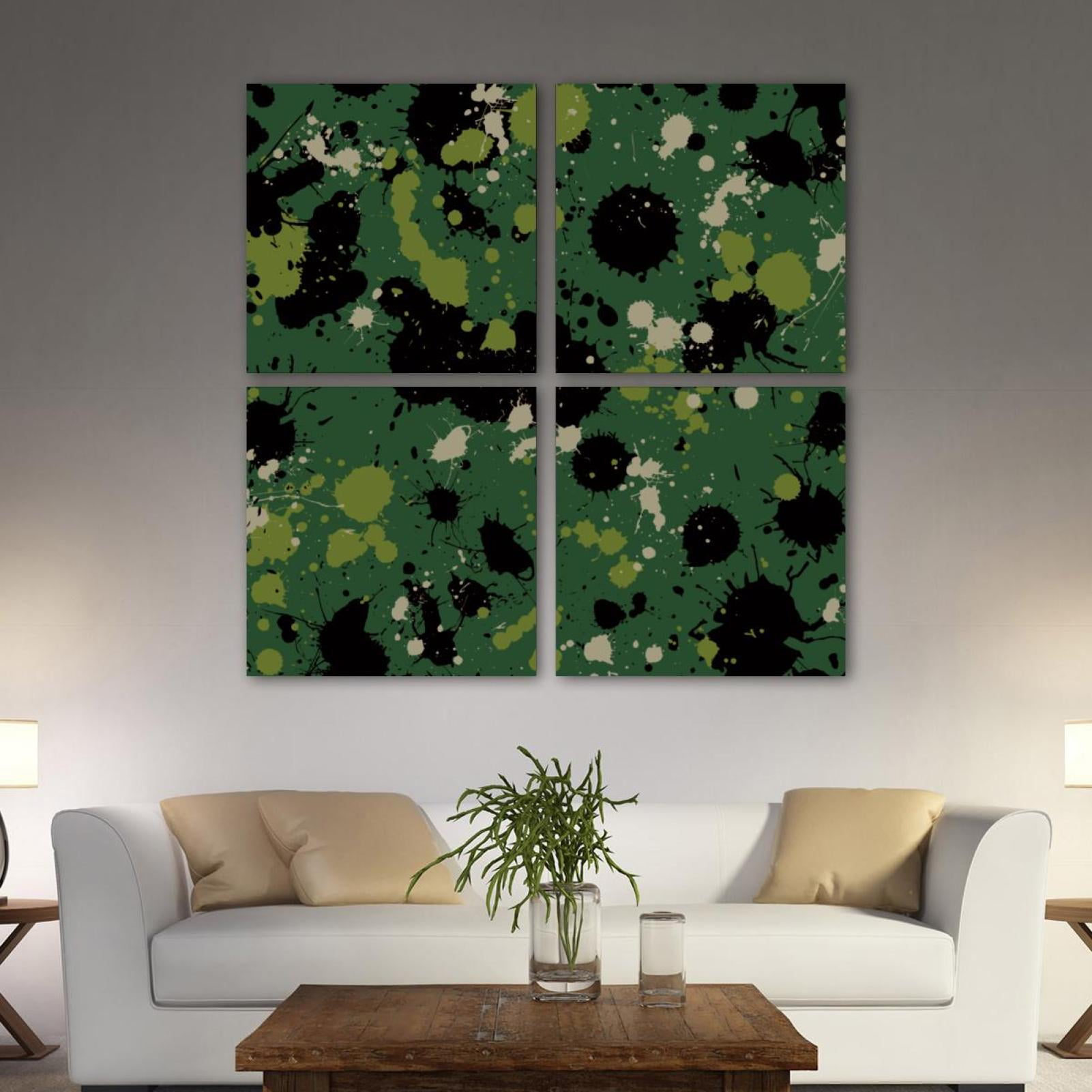 OWNTA Camouflage Camo Pattern 4PC Canvas Wall Art Paintings for Living