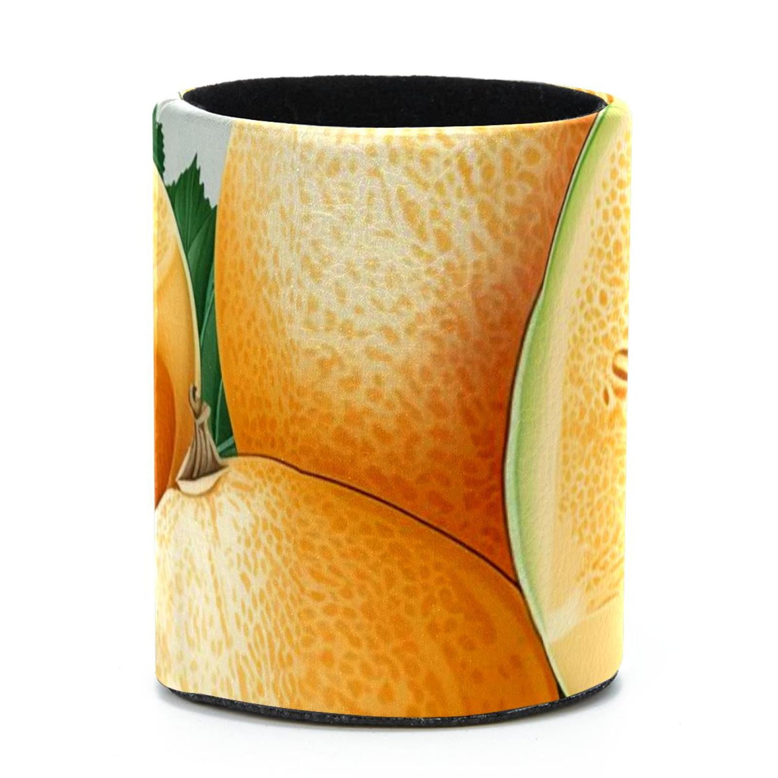 OWNTA Cantaloupe Pattern PVC Leather Cylinder Pen Holder - Pencil ...