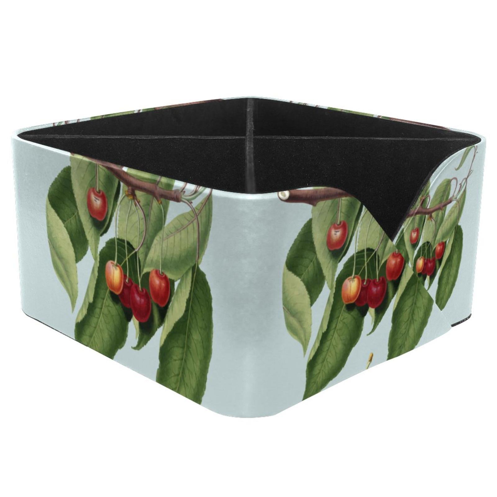 OWNTA Cherry Tree Branch Pattern Square Pencil Storage Case with 4 ...