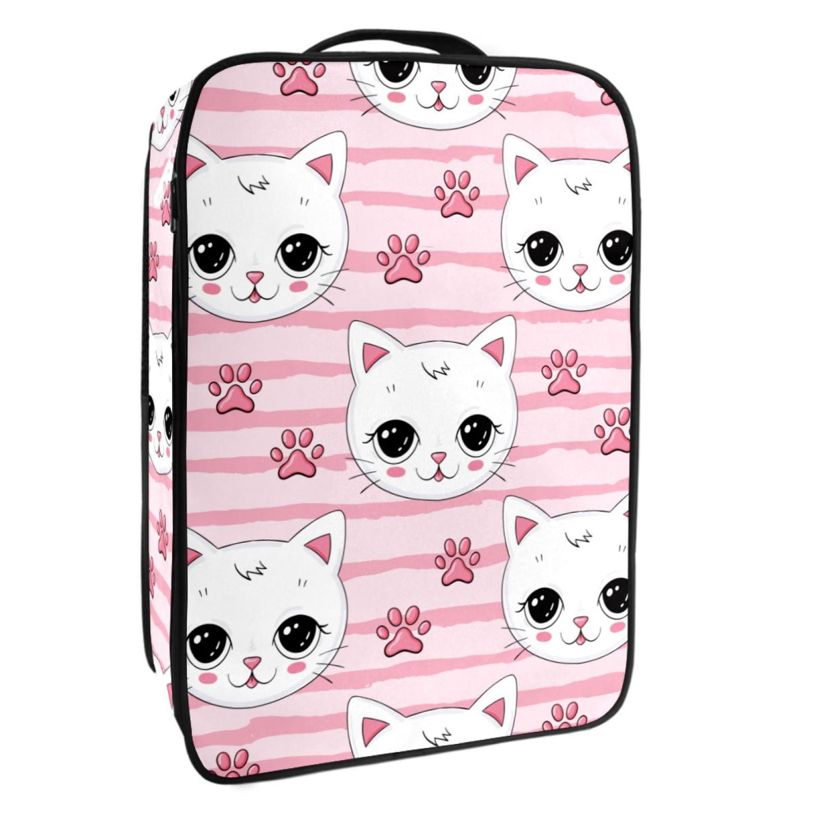 OWNTA Cute Pink Cats Claw Stripe Pattern Premium Polyester Shoe Box Durable 9x12in Storage