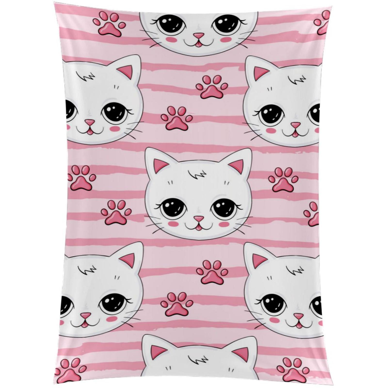 OWNTA Cute Pink Cats Claw Stripe Pattern Stunning Polyester Fiber Wall