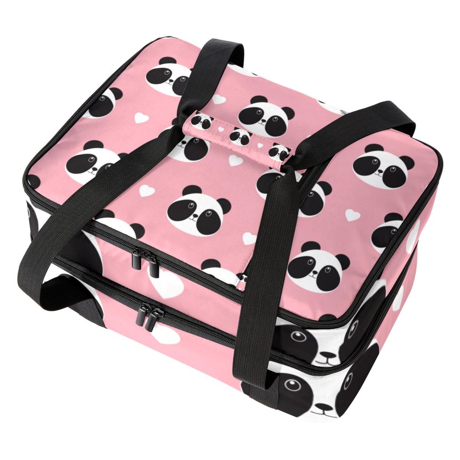 OWNTA Cute Pink Panda with Hearts Pattern Double Layered Insulated and ...