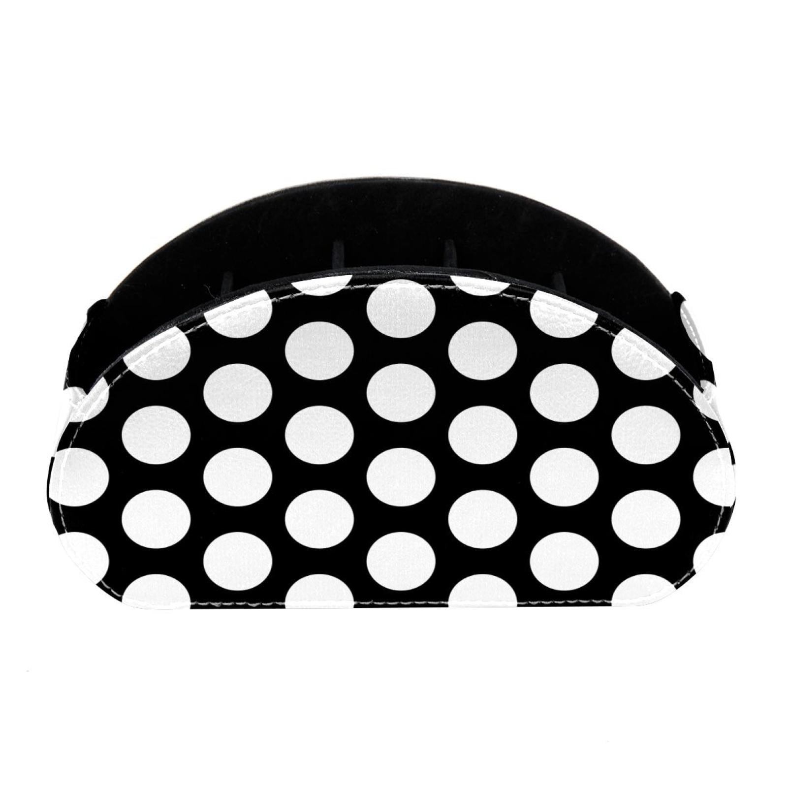 Ownta Dot Pattern Pvc Leather Brush Holder With Five Compartments