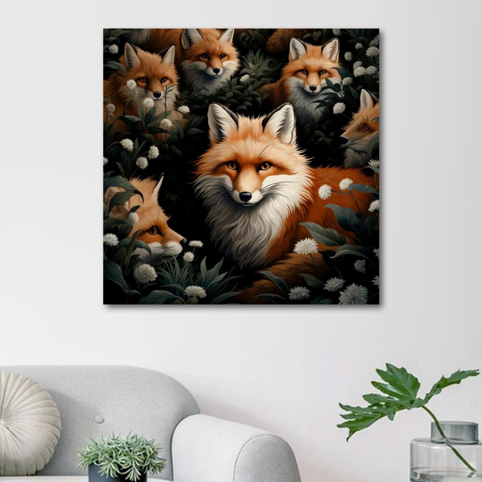 OWNTA Fox Pattern Canvas Wall Art Paintings for Living Room Canvas