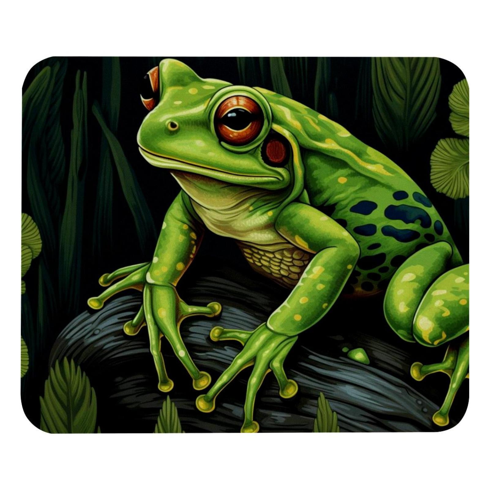 Cute Blue Tree Frog Mouse Pad - 8x8 Inch Recycled Rubber Desk Mat