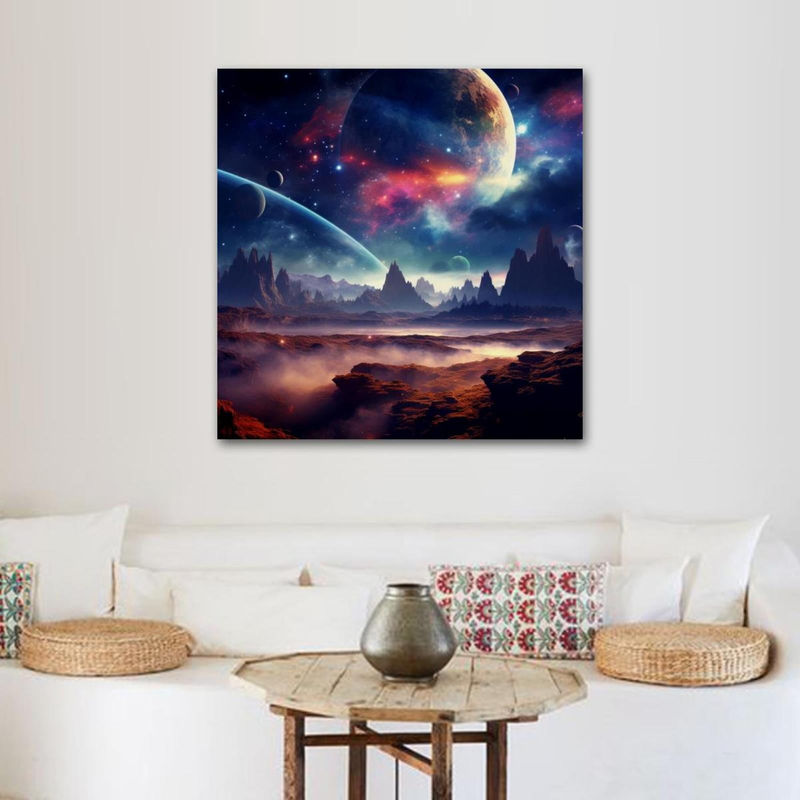OWNTA Galactic Space Pattern Canvas Wall Art Paintings for Living Room