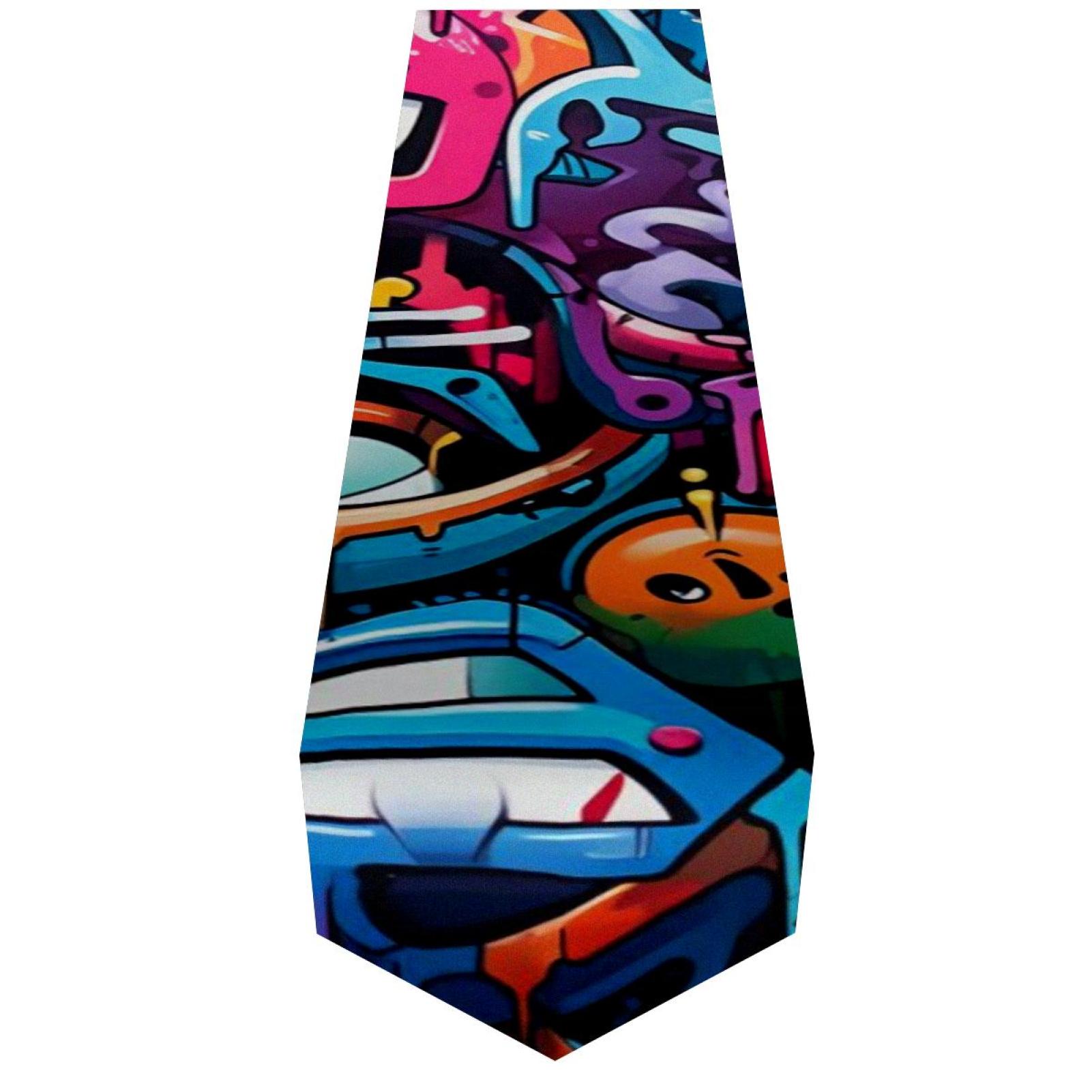 OWNTA Graffiti Pattern Elegant Polyester Table Runner, Perfect for Your