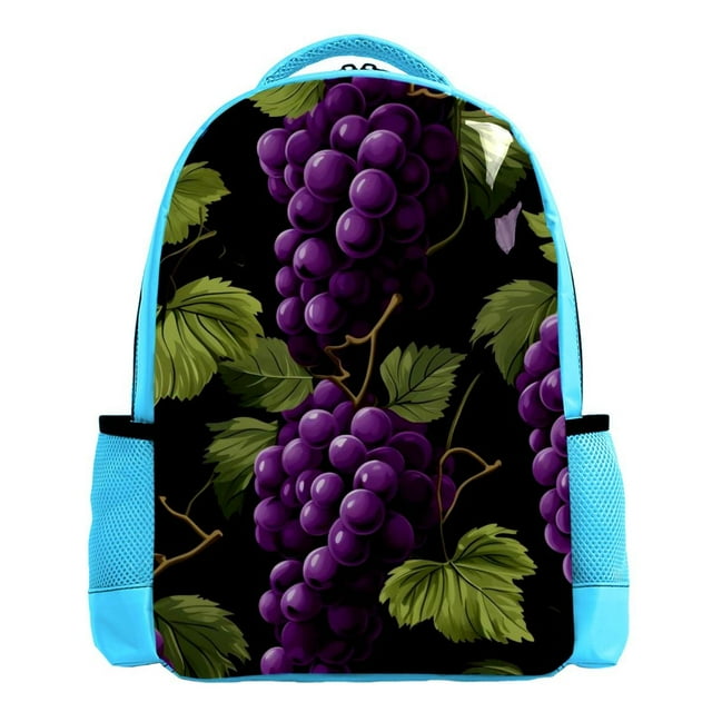 OWNTA Grape Pattern Stylish 16.5 in Twill Backpack with Sponge Padding ...