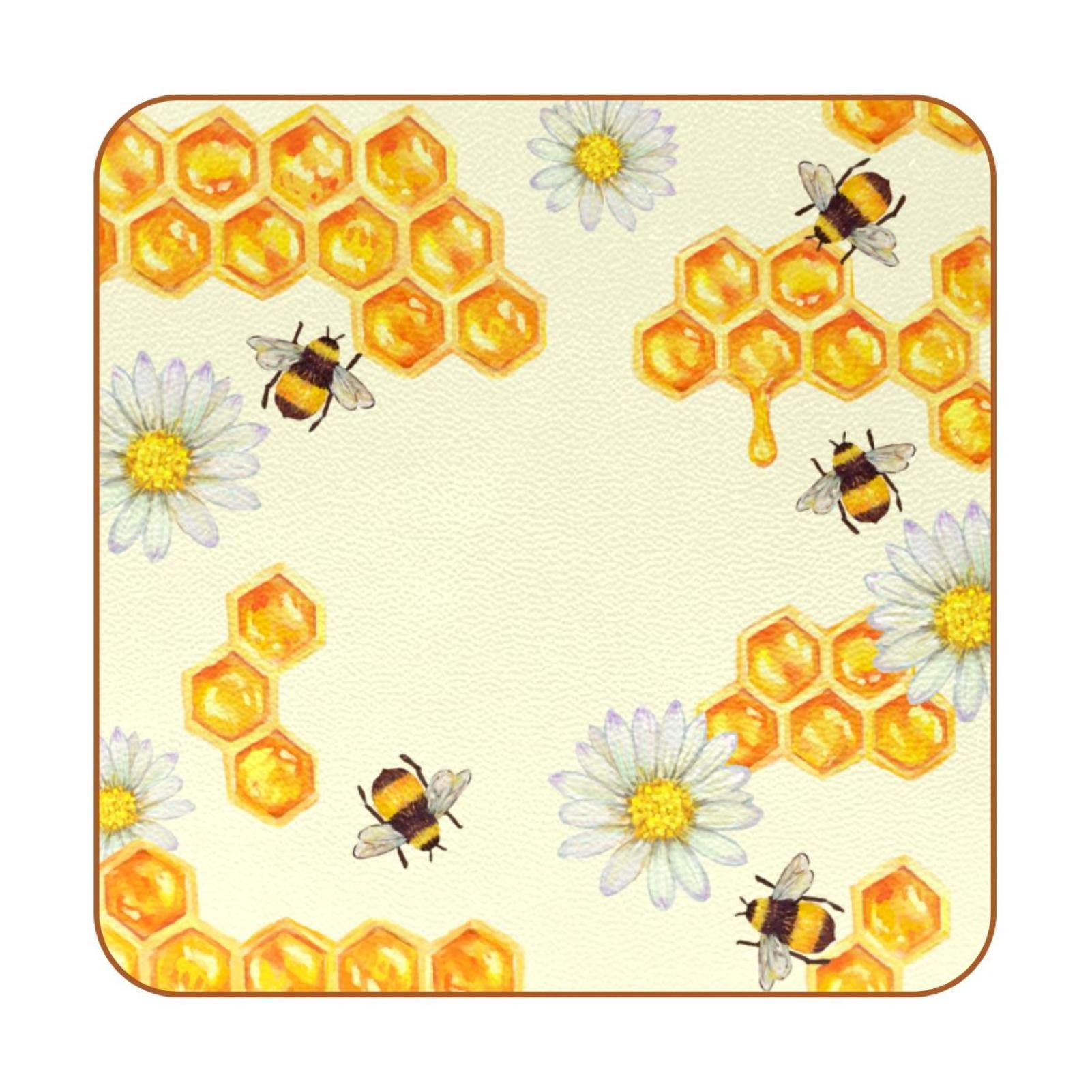 OWNTA Hand Painted Honeycomb with Bees-01 Pattern Premium 6-Piece ...