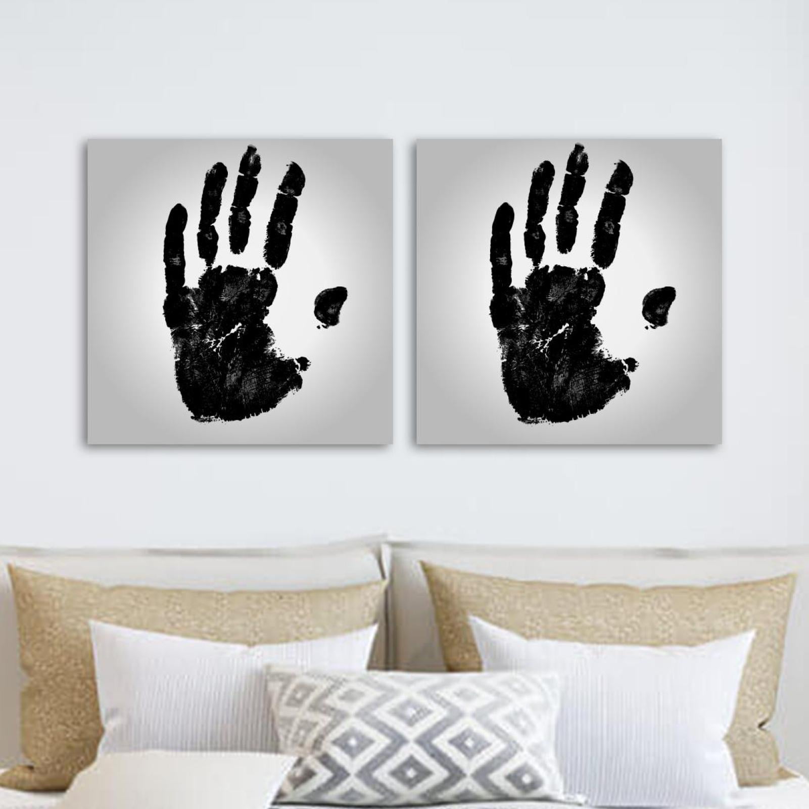 OWNTA Handprint Pattern 2PC Canvas Wall Art Paintings for Living Room Canvas Framed Print Wall