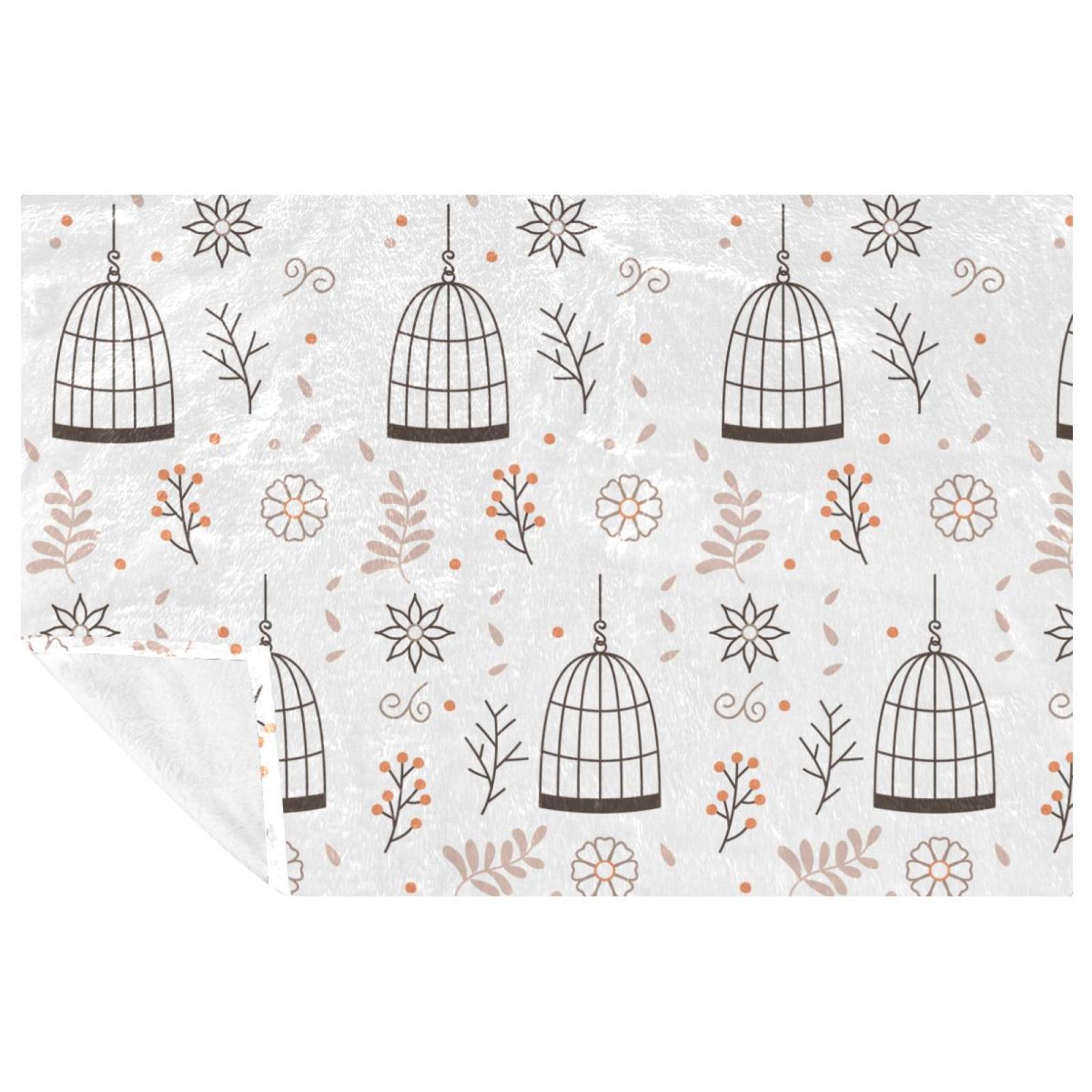 OWNTA Hanging Birdcage with Flowers Pattern Blanket Bliss Custom