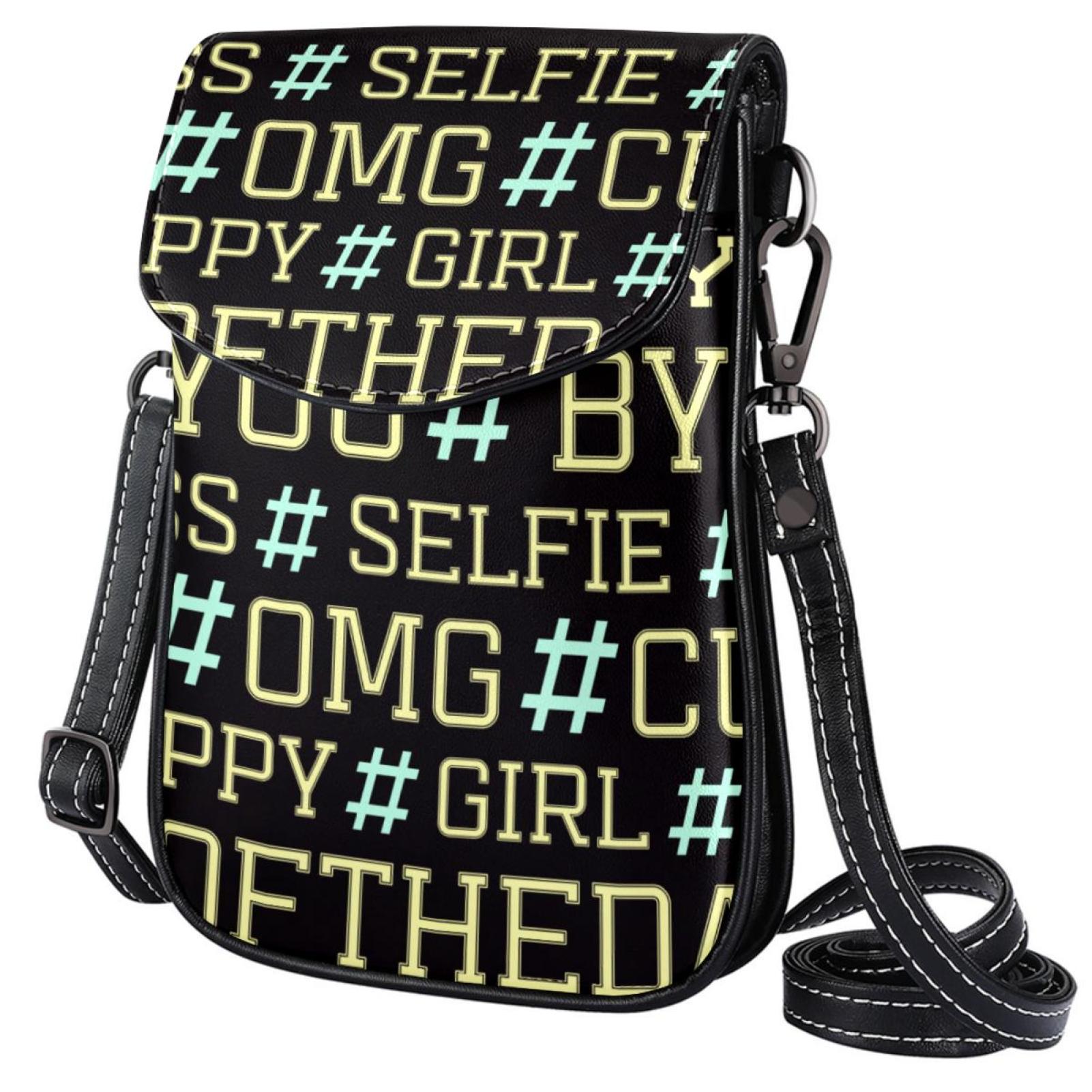 OWNTA Hashtag Letter Pattern Diagonal Leather Phone Bag Compact