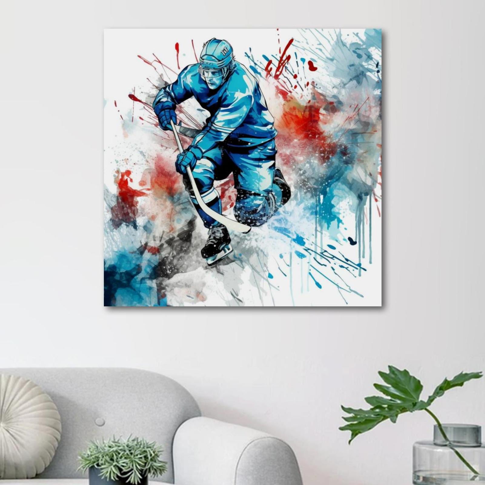 OWNTA Ice Hockey Pattern Canvas Wall Art Paintings for Living Room ...