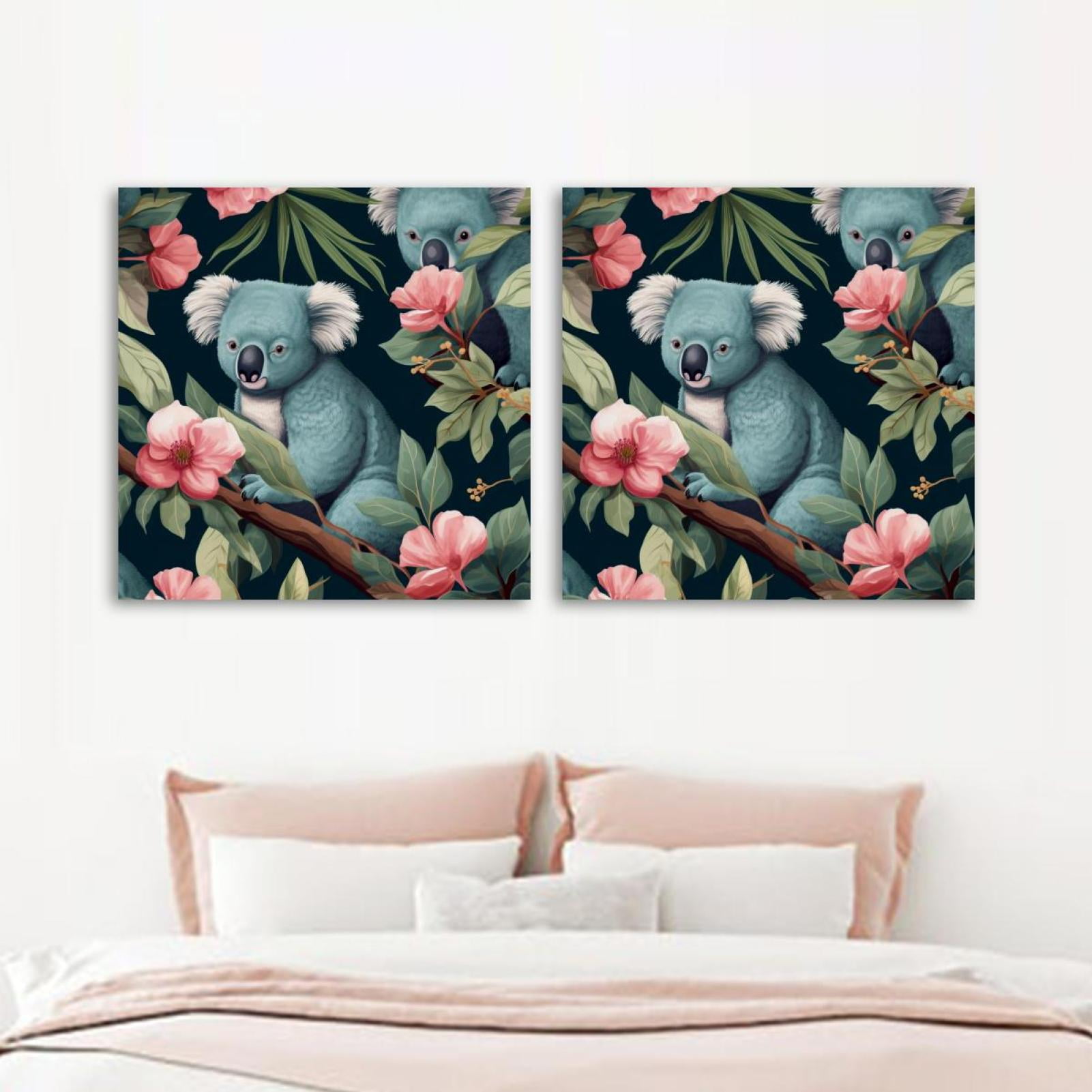 OWNTA Koala Pattern 2PC Canvas Wall Art Paintings for Living Room ...