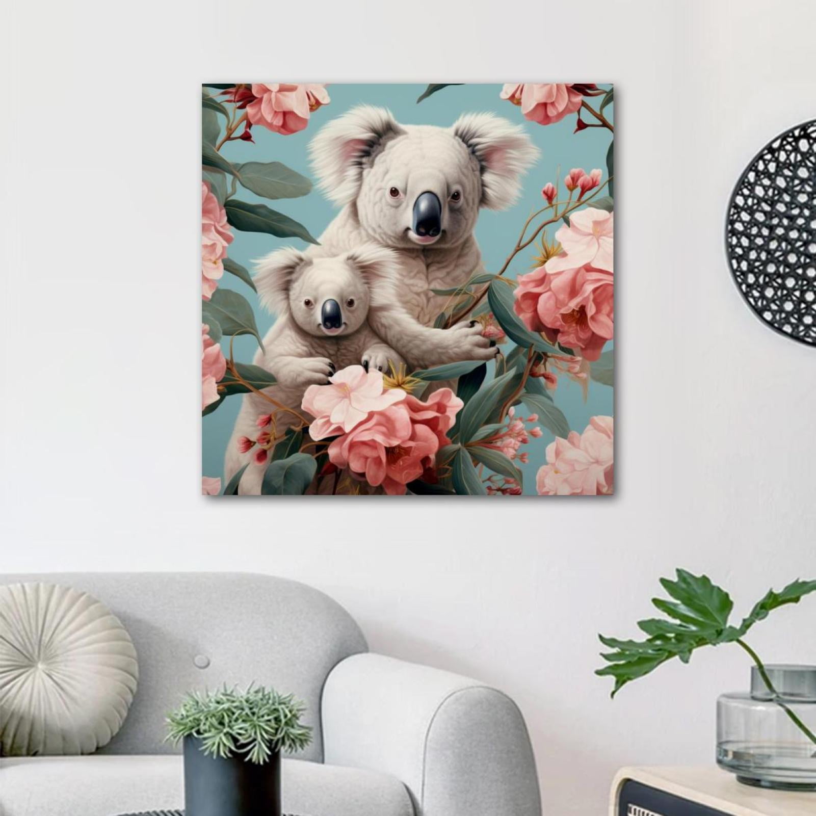 OWNTA Koala Pattern Canvas Wall Art Paintings for Living Room Canvas Framed Print Wall