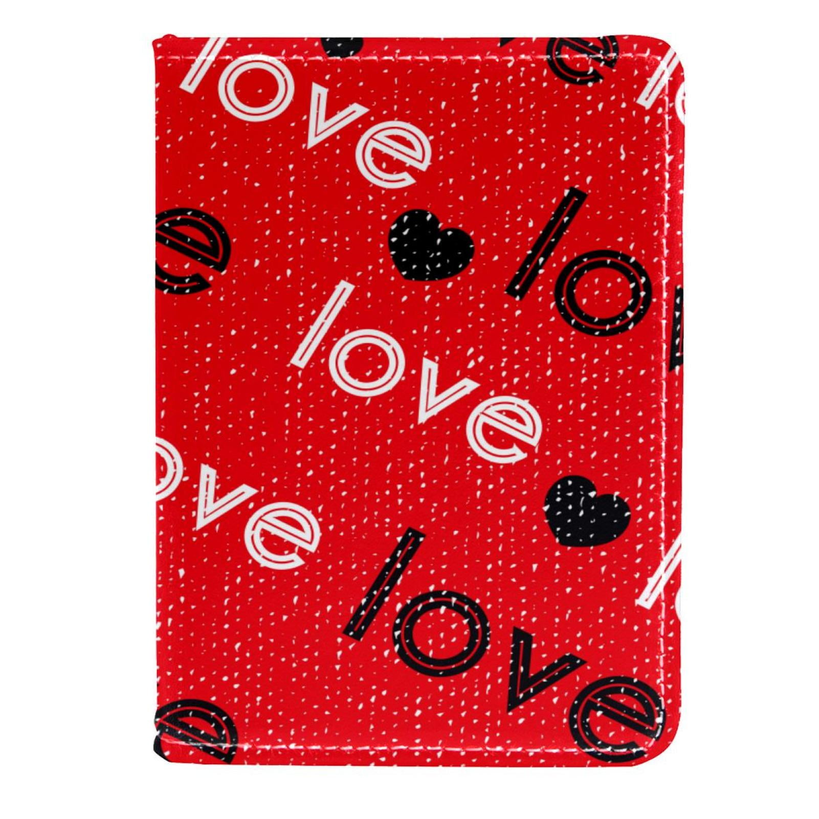 Ownta Love Red Pattern Letter Pattern Pu Leather Passport Wallet - 4 